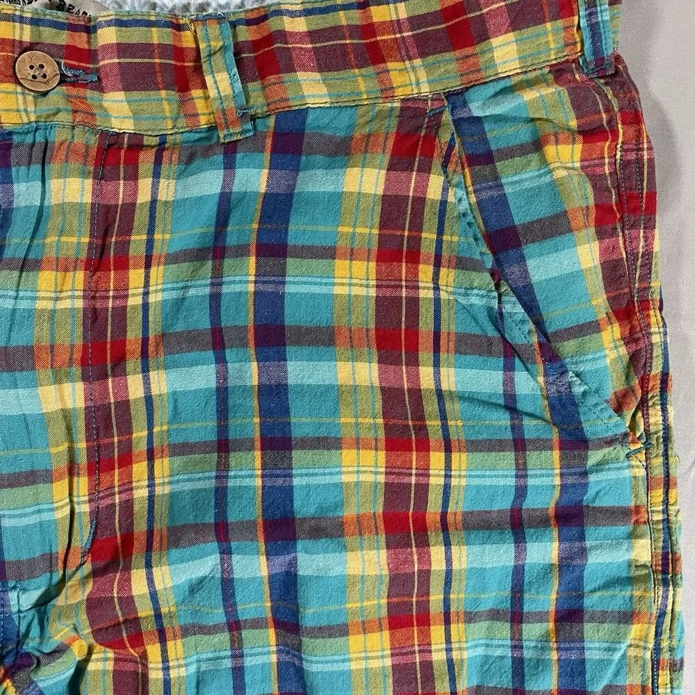 Washed Stoned Beaten Vintage 1946 Plaid Bermuda Shorts Mens Size 38